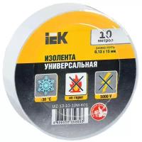 Изолента ПВХ 0.13х15мм (рул.10м) бел., IEK UIZ-13-10-10M-K01 (10 шт.)