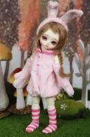 Костюм Luts Cuddly Rabbit Set (Милашка-кролик розовый для кукол БЖД Латс 26 см)