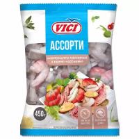 Ассорти из морепродуктов Vici с креветками имитация пастеризованными сыро-мороженых, 450г