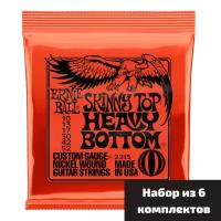 ERNIE BALL 2215 SKINNY TOP HEAVY BOTTOM - (10-13-17-30-42-52), набор из 6 комплектов