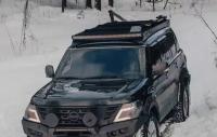 Багажник экспедиционный STC Nissan Patrol Y62 с дальним, рабочим и задним светом