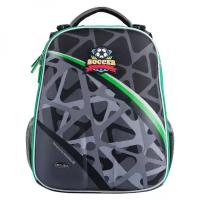 Школьный рюкзак Mike&Mar Футбол темно-серый / зеленый кант 1008-202