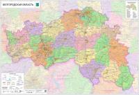 настенная карта Белгородской области 82 х 120 см (на баннере)