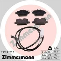 ZIMMERMANN 23623.170.2 23623.170.2_колодки дисковые задние!\BMW E81/E87/E90 1.6i-2.0i/1.6D/1.8D 04>,Mini Cooper 1.6-2.0 10>