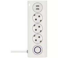 Сетевой фильтр Rombica NEO WC3U White, 2 x USB, 3 x 220V, белый, 1.5м