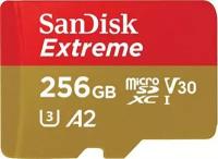 SanDisk Флеш карта microSDXC 256Gb Class10 Sandisk SDSQXA1-256G-GN6MA Extreme + adapter