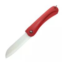 Кухонный керамический (оксид циркония) складной нож, лезвие 75 мм, цвет красный