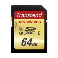 Карта памяти Transcend SDXC Ultimate 633X Class 10 UHS-I U3 (95/60MB/s) 64GB