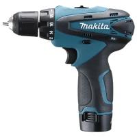 Дрель makita аккумуляторная 10.8В, 2х1.3Ачli-ion, БЗП-10мм 0-350 1300об. м, 24 14Нм, 1кг, чемодан