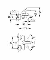 Смеситель для ванны Grohe Eurostyle Cosmopolitan 33591002 хром