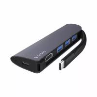 Deppa Переходник Deppa Type-C Hub 5в1 (73125) Type-C to USB3.0x3/ HDMI/ Type-C Power Delivery для MacBook Графитовый Deppa 03606