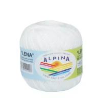 Пряжа ALPINA "LENA" 100% мерсеризованный хлопок 50 г 280 м №01 белый