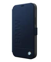 Чехол-книжка BMW для iPhone 12 mini (5.4) чехол Signature Genuine leather Logo imprint Booktype, Navy (BMFLBKP12SSLLNA)