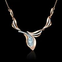 PLATINA jewelry Колье из красного золота с топазом 07-0203-00-201-1110-46, размер 40-45