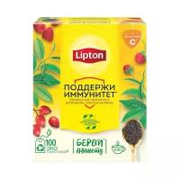 Чай Lipton черный с витамином с шиповником и ароматом земляники