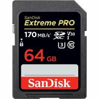 Карта памяти Sandisk Extreme Pro SDXC Card 64GB - 170MB/s V30 UHS-I U3 (SDSDXXY-064G-GN4IN)