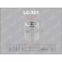 LYNXauto LC-321 (0986452042 / 0VS0114302 / 1005505) фильтр масляный подходит для Carnival (Карнивал) 2.9td 99-01, Mazda