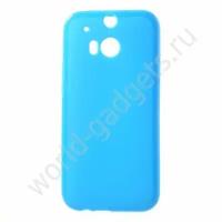 Мягкий пластиковый чехол для HTC One M8 (голубой)