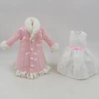 Blythe Blythe Аутфит для кукол Блайз (Blythe outfit) - Розовый пиджак, белое платье