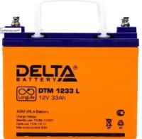 Аккумуляторная батарея Delta DTM 1233 L (12V / 33Ah), свинцово- кислотный аккумулятор, orange