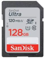 Карта памяти SD 128 Gb Sandisk SDXC Ultra, class10, 120Mb/s (SDSDUN4-128G-GN6IN)