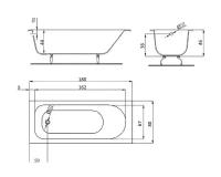 Чугунная ванна Aqualux Anatomic ZYA 1-4A 180х80