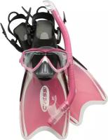 Детский набор для снорклинга ласты, маска и трубка Cressi Mini Palau Bag Pink