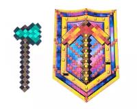 Игрушечный Пиксельный деревянный Топор, Пиксельный Щит Minecraft