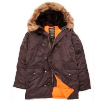 Куртка аляска Alpha Industries Slim Fit N-3B Parka, deep brown-orange, GEN1 (размер: xs)