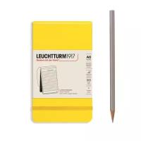 Блокнот в линейку Leuchtturm Reporter Notepad Pocket 188 стр., твердая обложка лимонный