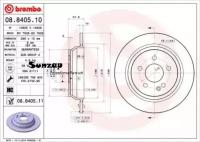 BREMBO 08.8405.10 Диск тормозной задний BREMBO 08.8405.10