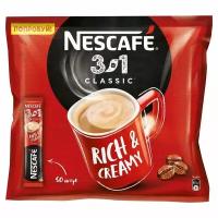 Кофе порционный растворимый Nescafe 3 в 1 Классик 50 пакетиков по 14.5 г, 1209732