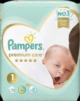 Подгузники детские PAMPERS Premium Care Newborn 1, 2–5кг, 72шт