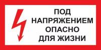 Информационная табличка Знак безопасности A14 Под напряжением! Опасно для жизни, 300х150