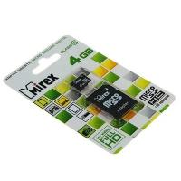 Карта памяти Mirex microSD, 4 Гб, SDHC, класс 10, с адаптером SD Mirex