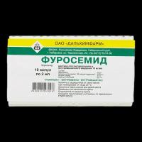 Фуросемид раствор для в/в и в/м введ.10 мг/мл 2 мл 10 шт