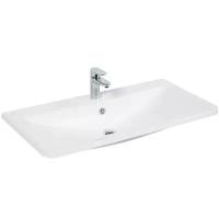 Раковина из литьевого мрамора BelBagno BB900/455-LV-MR-ALR 900х455х145 Полувстраиваемая/подвесная, цвет белый