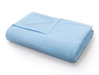Плед-покрывало / одеяло муслиновое POMG, 200х230 см, 100% хлопок, голубой