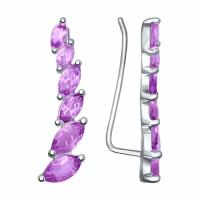 Серебряные серьги Diamant online 92021350 с аметистом