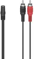 Адаптер Hama H-205186 00205186 mini-Jack 3.5 (f) 2xRCA (m) 0.1м черный