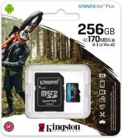 Карта памяти micro SDXC 256Gb Kingston Canvas Go Plus UHS-I U3 A2 + ADP (170/90 MB/s)