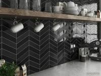 Плитка настенная EQUIPE CHEVRON WALL Black Matt Right (52х186) черная (кв.м.)