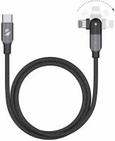 Кабель Deppa 72331 USB-C - Apple 8-pin черный 1.2 м поворотный, 180, PD, USB 2.0, 3A