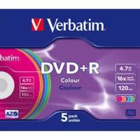 Диск Verbatim DVD+R 4.7GB 16x SL/5 Color