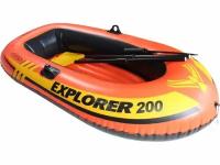 Надувная лодка двухместная Explorer 200, 185х94х41 см + весла пластик.122 см, насос ручной, INTEX (от 6 лет) (58331NP)