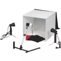 Портативный комплект света FANCIER PB05 Portable Shooting table kit с двумя лампами и палаткой-кубом