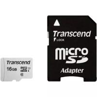 Карта памяти Transcend 300S micro SDHC 16Gb UHS-I U1 + ADP (95/10 Mb/s)