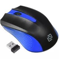 Oklick 485MW-blue Мышь беспроводная USB, чёрный/синий
