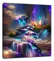 Картина Уютная стена "3D абстрактный водопад" 60х60 см