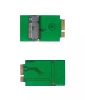 Adapter / Адаптер средний SSD - M.2(NGFF) для Apple MacBook Air 11 13 A1370 A1369, Late 2010 Mid 2011 (зеленый) SSD 6+12pin NFHK N-2011N